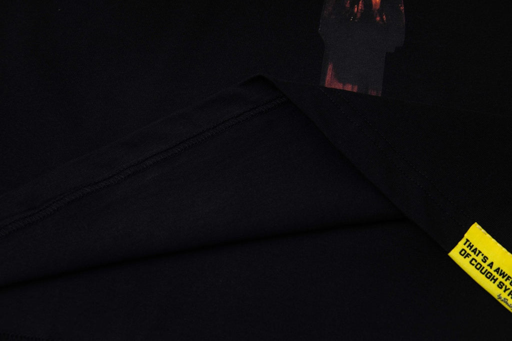 THAT'S A AWFUL LOT OF COUGH SYRUP Free Jeff Crucifix Graphic T-Shirt ¡ª detail